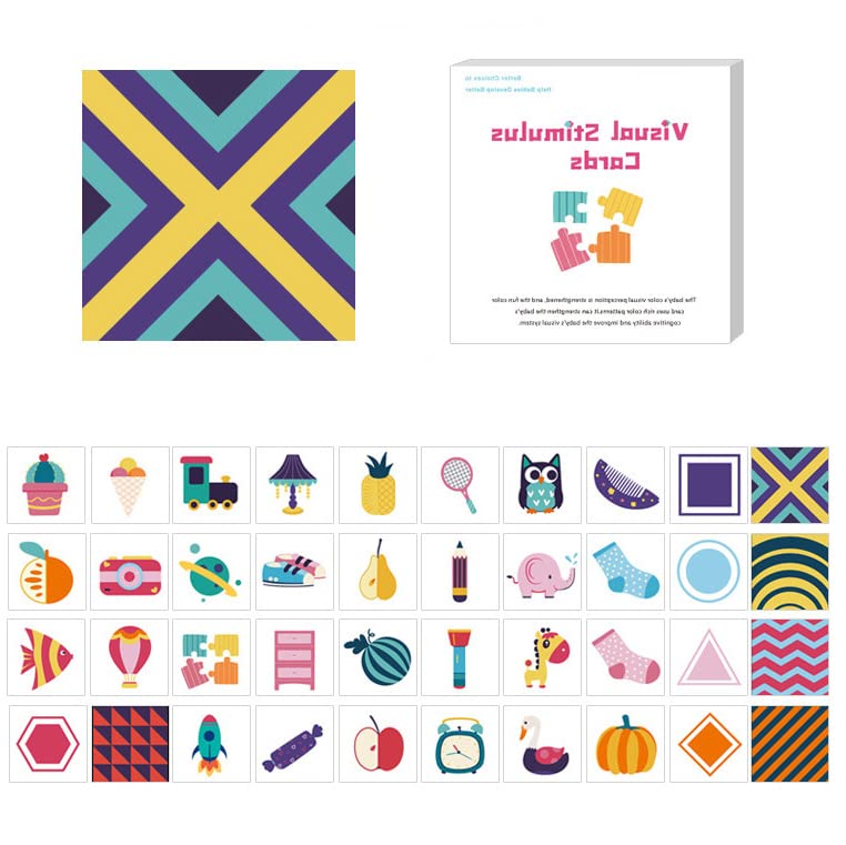 ELEPHANTBOAT Multicolor Flash Cards for Toddler to Visual Development with 20 Sheet in 6.6 X 6.6 Inch and 40 Patterns with High Contrast Cognitive Cards for 6 to 12 Months Babies ELEPHANTBOAT Multicolor Flash Cards for Toddler to Visual Development with 20 Sheet in 6.6 X 6.6 Inch and 40 Patterns with High Contrast Cognitive Cards for 6 to 12 Months Babies